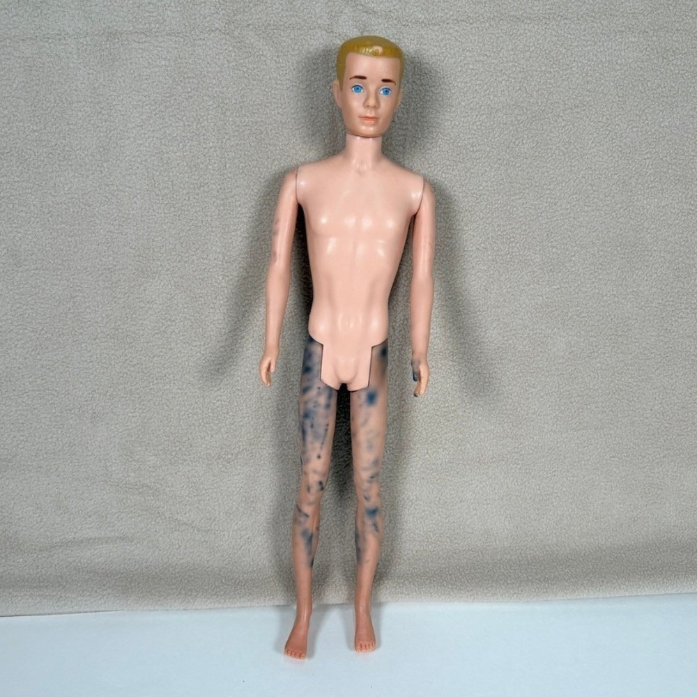 Vintage 1960s Ken Doll and Clothing Lot Blonde Painted Hair Jacket Shorts Shoes - Picture 3 of 14